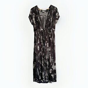 Intimately Free Womens Small People So Long Animal Print Robe Duster Boho Rocker